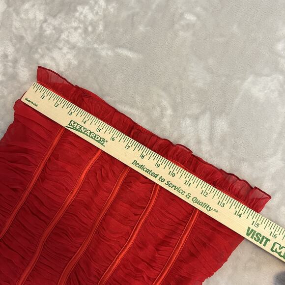 VTG Ceres Top Womens Large Red Silk Blend Strapless Crop Y2K Coquette Romantic - Picture 6 of 9